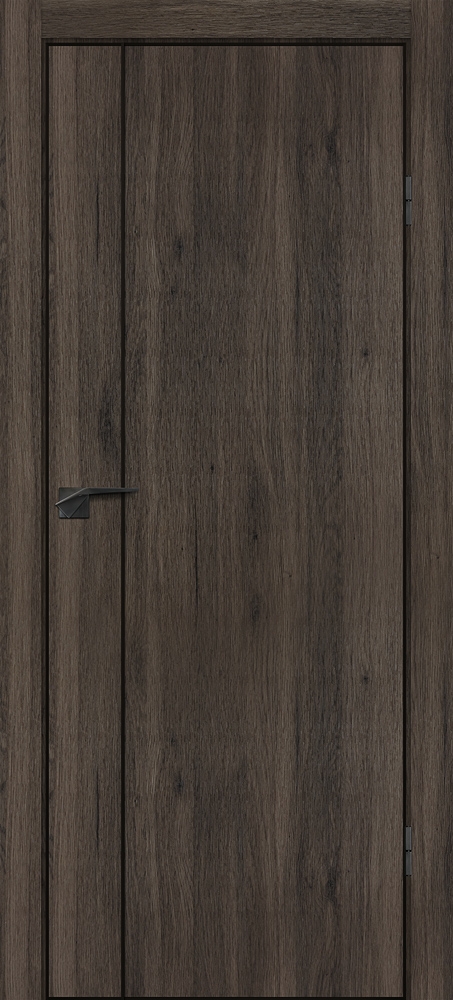 Межкомнатная дверь P-21  черный молдинг PET,  кромка ABS черная c 4-х ст. Дуб темный