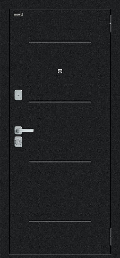 Дверь Лайн/BChrome Букле черное/Cappuccino Melinga BR6201