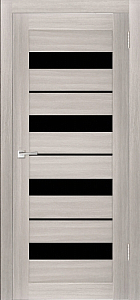 Товар Межкомнатная дверь Легенда X-5 тон Белая лиственница Остекление Лакобель черное