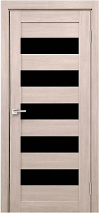 Товар Межкомнатная дверь Легенда X-4 тон Кремовая лиственница Остекление Лакобель черное